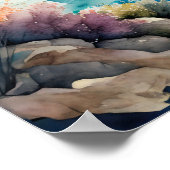 Waterverf Schilderen Mediterraans kustlandschap Poster (Hoek)