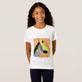 Waterverf schilderen met regenboogZebra T-shirt (Voorkant volledig)