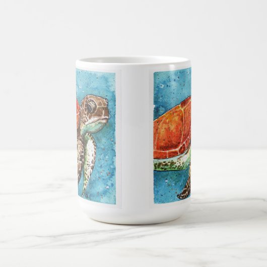 Waterverf schilderen - mok Zee schildpad (Center)