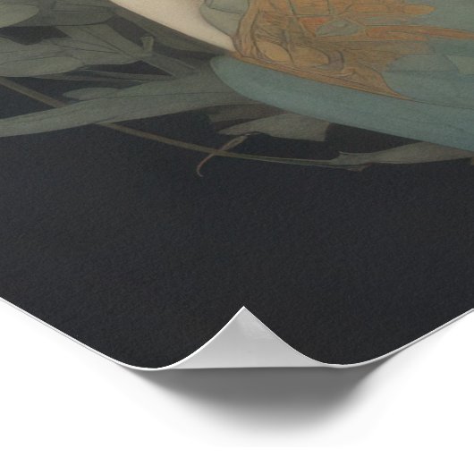 Waterverf Schilderen Mooi Aziatisch Poster (Hoek)