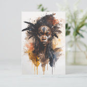Waterverf schilderen, mooie Afrikaanse vrouwen Bedankkaart (Staand voorkant)