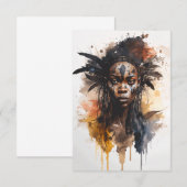 Waterverf schilderen, mooie Afrikaanse vrouwen Bedankkaart (Voorkant / Achterkant)