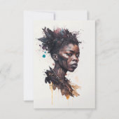 Waterverf schilderen, mooie Afrikaanse vrouwen Bedankkaart (Voorkant)