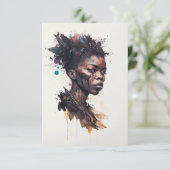 Waterverf schilderen, mooie Afrikaanse vrouwen Bedankkaart (Staand voorkant)