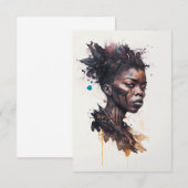 Waterverf schilderen, mooie Afrikaanse vrouwen Bedankkaart (Voorkant / Achterkant)