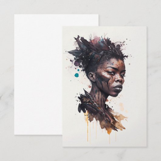 Waterverf schilderen, mooie Afrikaanse vrouwen Bedankkaart (Voorkant / Achterkant)