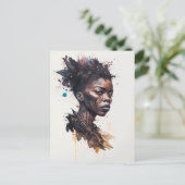 Waterverf schilderen, mooie Afrikaanse vrouwen Briefkaart (Staand voorkant)