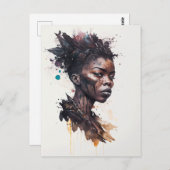 Waterverf schilderen, mooie Afrikaanse vrouwen Briefkaart (Voorkant / Achterkant)