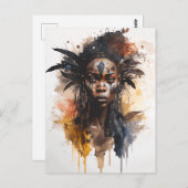 Waterverf schilderen, mooie Afrikaanse vrouwen Briefkaart (Voorkant / Achterkant)