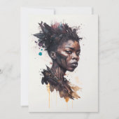 Waterverf schilderen, mooie Afrikaanse vrouwen Feestdagenkaart (Voorkant)