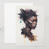 Waterverf schilderen, mooie Afrikaanse vrouwen Kaart (Voorkant / Achterkant)