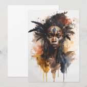 Waterverf schilderen, mooie Afrikaanse vrouwen Kaart (Voorkant / Achterkant)