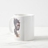 Waterverf schilderen, mooie Afrikaanse vrouwen Koffiemok (Voorkant links)