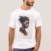 Waterverf schilderen, mooie Afrikaanse vrouwen T-shirt (Voorkant)