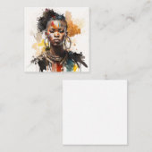 Waterverf schilderen, mooie Afrikaanse vrouwen Vierkante Visitekaartje (Voorkant / Achterkant)