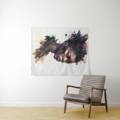 Waterverf schilderen, mooie Afrikaanse vrouwen Wandkleed (In Situ (horizontaal))