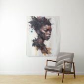 Waterverf schilderen, mooie Afrikaanse vrouwen Wandkleed (In situ)