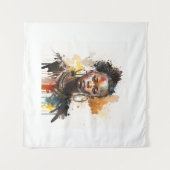 Waterverf schilderen, mooie Afrikaanse vrouwen Wandkleed (Voorkant (horizontaal))