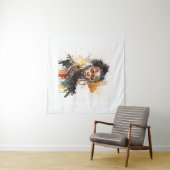 Waterverf schilderen, mooie Afrikaanse vrouwen Wandkleed (In Situ (horizontaal))