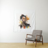 Waterverf schilderen, mooie Afrikaanse vrouwen Wandkleed (In situ)