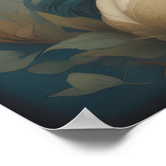 Waterverf Schilderen Mooie Aziatische Vrouw Bloeme Poster (Hoek)