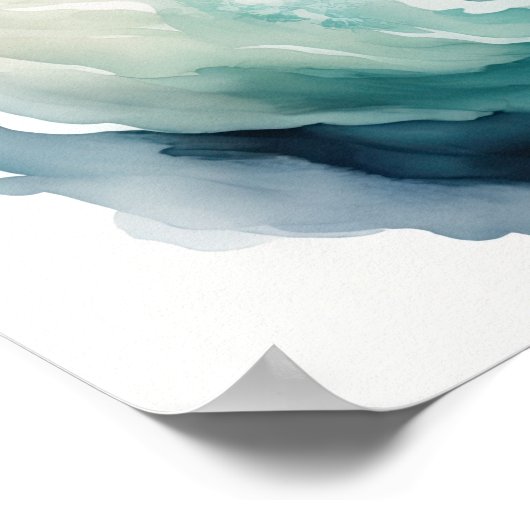 Waterverf Schilderen Mooie Vrouw Water Nymph II Poster (Hoek)