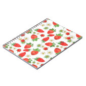 Waterverf schilderen Naadloos patroon van aardbeie Notitieboek (Linkerzijde)