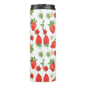 Waterverf schilderen Naadloos patroon van aardbeie Thermosbeker (Achterkant)