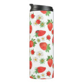 Waterverf schilderen Naadloos patroon van aardbeie Thermosbeker (Geroteerd rechts)