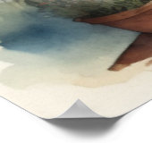 Waterverf Schilderen Ocean Uitzicht Front Porch Poster (Hoek)