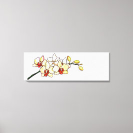 waterverf schilderen orchidee gele bloesems canvas afdruk