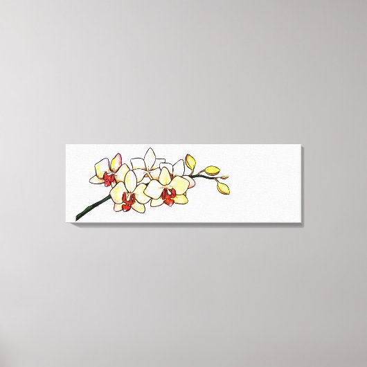 waterverf schilderen orchidee gele bloesems canvas afdruk (Voorkant)