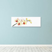 waterverf schilderen orchidee gele bloesems canvas afdruk (Insitu (Houten vloer))