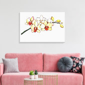 waterverf schilderen orchidee gele bloesems canvas afdruk (Insitu (Woonkamer))