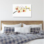 waterverf schilderen orchidee gele bloesems canvas afdruk (Insitu (Slaapkamer))