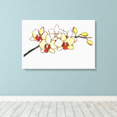 waterverf schilderen orchidee gele bloesems canvas afdruk (Insitu (Houten vloer))