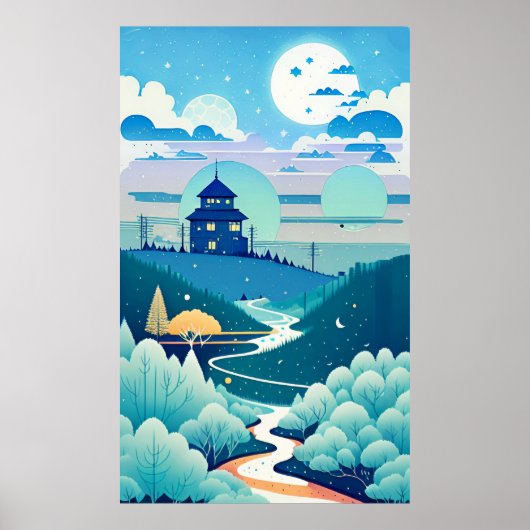 Waterverf schilderen, pastel, canvas, ontwerp 8 poster (Voorkant)