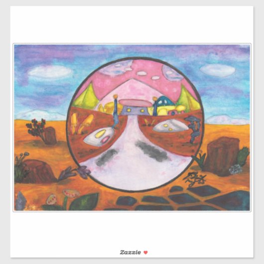 Waterverf Schilderen Science Fiction Dimension Art Sticker (Vel)