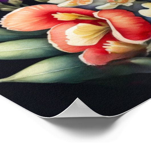 Waterverf Schilderen Snapdragons Bloemen Bloemen B Poster (Hoek)