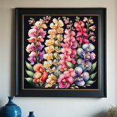 Waterverf Schilderen Snapdragons Bloemen Bloemen B Poster