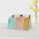 Waterverf schilderen van 3 Angels, figuren of vrou Kaart (Gele Bloem)