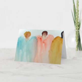 Waterverf schilderen van 3 Angels, figuren of vrou Kaart
