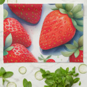 Waterverf Schilderen van Aardbeien Theedoek (Gevouwen)