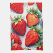 Waterverf Schilderen van Aardbeien Theedoek (Verticaal)