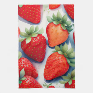 Waterverf Schilderen van Aardbeien Theedoek