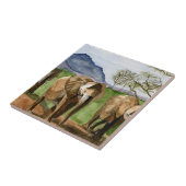 Waterverf schilderen van Afrikaanse olifanten Tegeltje (Zijkant)