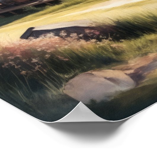 Waterverf Schilderen van Antiek Country Store Poster (Hoek)