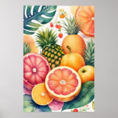 Waterverf Schilderen van Assorted Fruit III Poster (Voorkant)