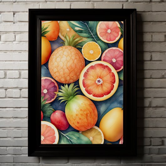 Waterverf Schilderen van Assorted Fruit IV Poster