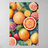 Waterverf Schilderen van Assorted Fruit IV Poster (Voorkant)
